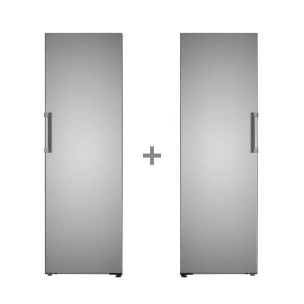 [엘지] 결합 오브제컬레션 컨버터블 냉장고 384L+냉동고 321L 실버