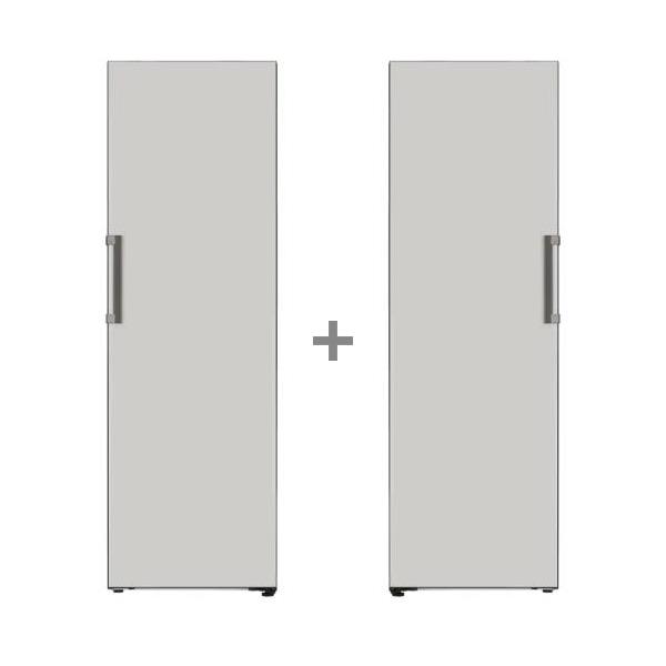 [엘지] 결합 오브제컬레션 컨버터블 냉장고 384L+냉동고 321L 그레이