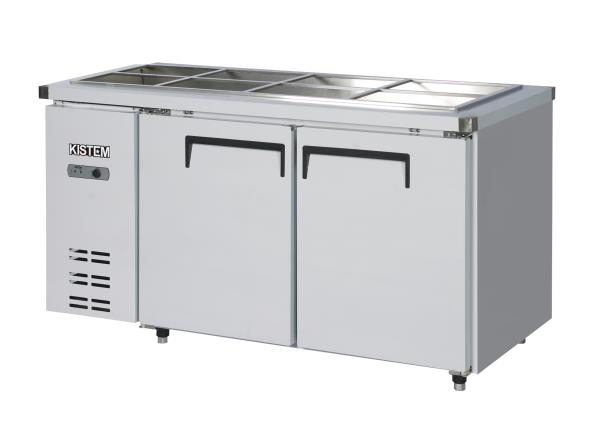 [키스템] 직냉식 업소용 반찬냉장고 가로 1500 올스텐 뒷줄밧드1/2 1/4 전용 405L