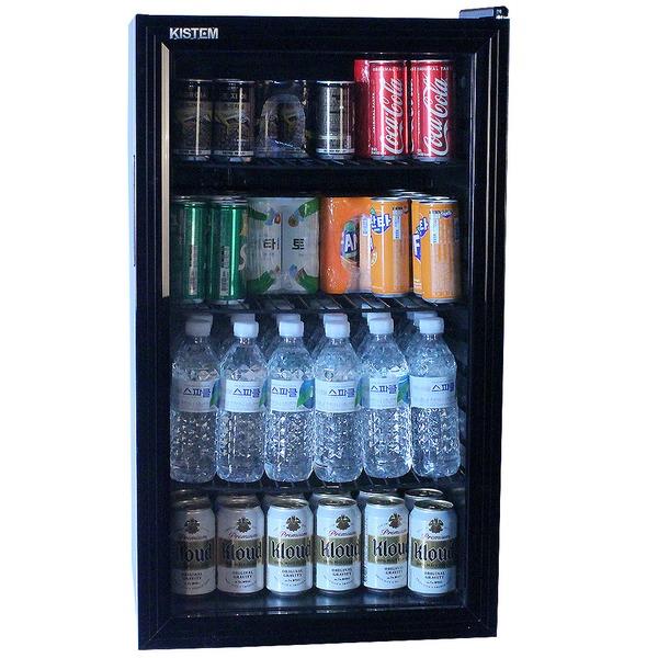 [키스템] 직냉식 미니쇼케이스 강화유리 소형 음료수냉장고 85L