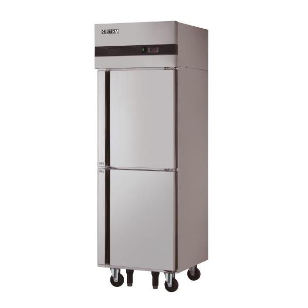 [키스템] 직냉식 디지털 업소용냉장고 냉동전용 수직형 25박스 2도어 올스텐 369L