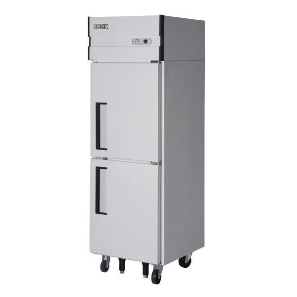 [키스템] 직냉식 업소용냉장고 냉장전용 수직형 25박스 2도어 올스텐 369L