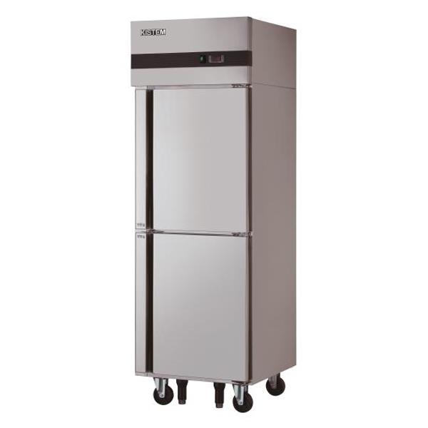[키스템] 직냉식 디지털 업소용냉장고 냉장1칸 냉동1칸 수직형 25박스 2도어 올스텐 346L
