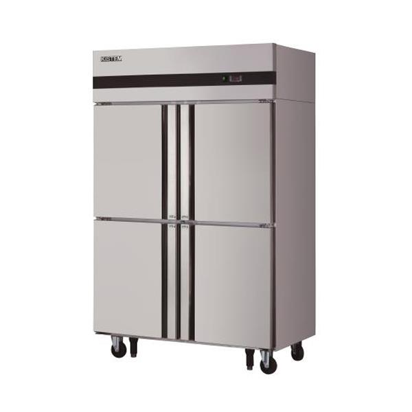 [키스템] 직냉식 디지털 업소용냉장고 냉장2칸 냉동2칸 수직형 45박스 4도어 올스텐 772L